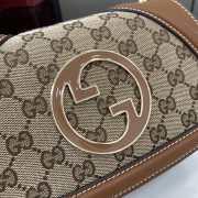 Uubags Gucci Blondie small shoulder bag in beige and dark brown GG canvas 21.5x11x8cm - 6