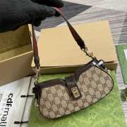 Uubags Gucci Moon Side small bag in beige and ebony GG supreme canvas 24x12x5cm - 4