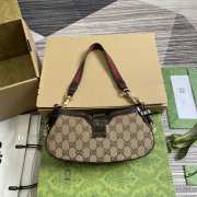 Uubags Gucci Moon Side small bag in beige and ebony GG supreme canvas 24x12x5cm - 2