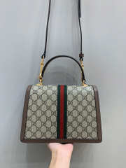 Uubags | Gucci Ophidia Small Top Handle Beige And Ebony GG Supreme Canvas Bag 25x17.5x 7cm - 4