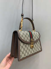 Uubags | Gucci Ophidia Small Top Handle Beige And Ebony GG Supreme Canvas Bag 25x17.5x 7cm - 5