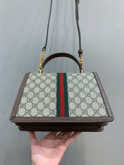 Uubags | Gucci Ophidia Small Top Handle Beige And Ebony GG Supreme Canvas Bag 25x17.5x 7cm - 6