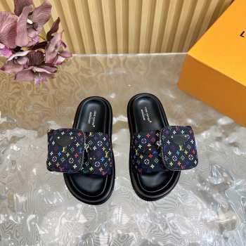 Uubags Louis Vuitton 1AGVRH Pool Pillow Flat Comfort Mule LV x TM Sandals In Black