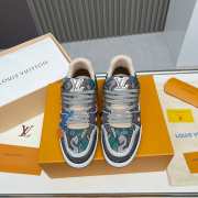 Uubags Louis Vuitton Trainer Crystal Rhinestone Green/Brown/White Sneakers - 5