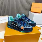 Uubags Louis Vuitton Trainer full rhinestones blue/ black/ green sneakers - 1