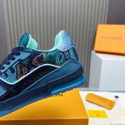 Uubags Louis Vuitton Trainer full rhinestones blue/ black/ green sneakers - 3