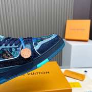 Uubags Louis Vuitton Trainer full rhinestones blue/ black/ green sneakers - 5