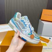 Uubags Louis Vuitton Trainer full rhinestones blue/ white sneakers - 6