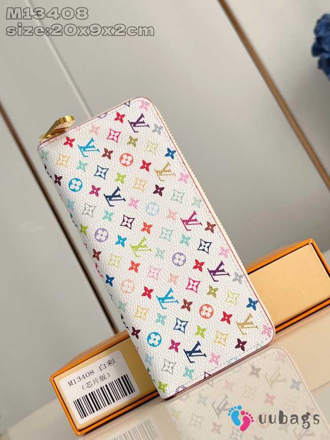 Uubags Louis Vuitton M13408 LV x TM Clemence Wallet White Multicolored Monogram Coated Canvas 9x2x20cm - 1