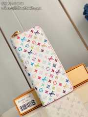 Uubags Louis Vuitton M13408 LV x TM Clemence Wallet White Multicolored Monogram Coated Canvas 9x2x20cm - 1