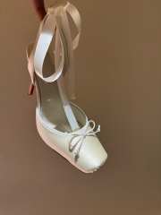 Uubags Cassia Lace Up 10cm Strappy pumps white - Crepe satin - Blush - 6