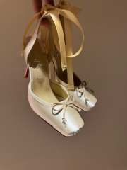 Uubags Cassia Lace Up 10cm Strappy pumps beige - Crepe satin - Blush - 1