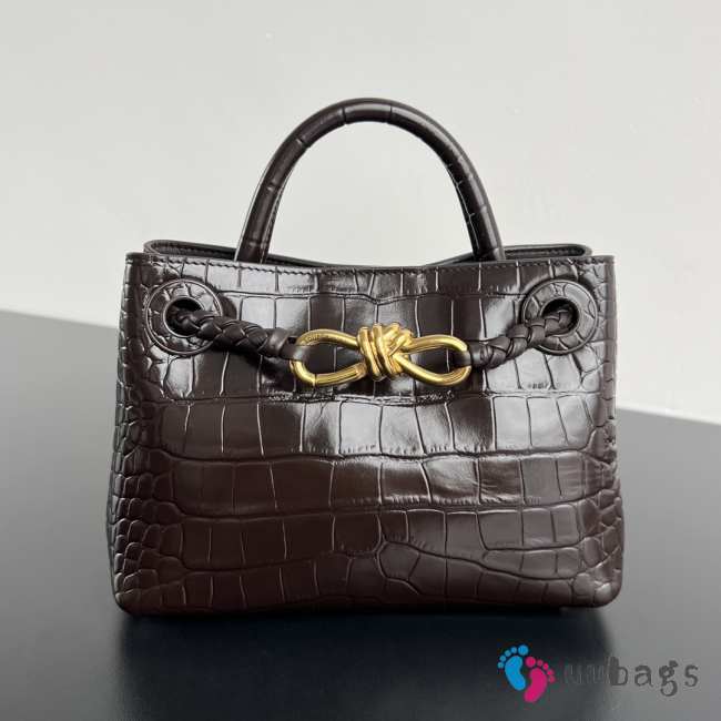 Uubags Bottega Veneta Mini Andiamo Leather Dark Brown Bag 22x9x15.5cm - 1