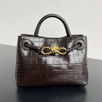 Uubags Bottega Veneta Mini Andiamo Leather Dark Brown Bag 22x9x15.5cm