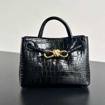 Uubags Bottega Veneta Mini Andiamo Leather Black Bag 22x9x15.5cm