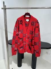 Uubags Gucci red wool cardigan with GG intarsia - 1