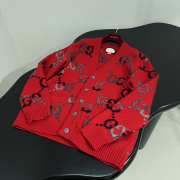 Uubags Gucci red wool cardigan with GG intarsia - 2