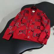 Uubags Gucci red wool cardigan with GG intarsia - 3