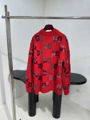 Uubags Gucci red wool cardigan with GG intarsia - 6