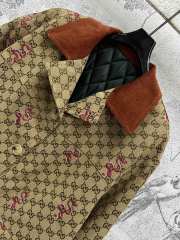 Uubags Gucci beige and dark brown GG canvas coat allover snake embroidery - 2