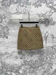 Uubags Gucci beige and dark brown GG canvas skirt allover snake embroidery - 1