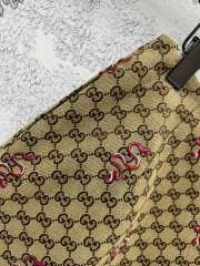 Uubags Gucci beige and dark brown GG canvas skirt allover snake embroidery - 6