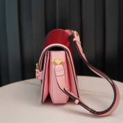 Uubags Gucci Azalea Calfskin Horsebit 1955 Shoulder Bag Cherry Red 25x18x8cm - 5