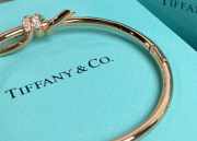 Uubags Tiffany knot bangle in gold with diamond - 3