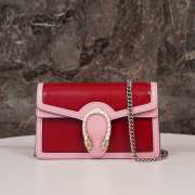 Uubags Gucci Dionysus Mini Bag Leather Shoulder Bag In Red and Pink 16.5x10x4cm - 1