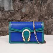 Uubags Gucci Dionysus Mini Bag Leather Shoulder Bag In Blue and Green 16.5x10x4cm - 1