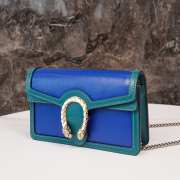 Uubags Gucci Dionysus Mini Bag Leather Shoulder Bag In Blue and Green 16.5x10x4cm - 3