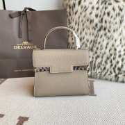 Uubags Delvaux Tempête PM Crispy Calf Leather Bag In Grey 21.5x19.5x8.5cm - 1