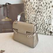 Uubags Delvaux Tempête PM Crispy Calf Leather Bag In Grey 21.5x19.5x8.5cm - 2