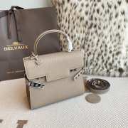 Uubags Delvaux Tempête PM Crispy Calf Leather Bag In Grey 21.5x19.5x8.5cm - 4