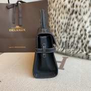 Uubags Delvaux Tempête PM Crispy Calf Leather Bag In Black 21.5x19.5x8.5cm - 4