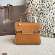 Uubags Delvaux Tempête PM Crispy Calf Leather Bag In Brown 21.5x19.5x8.5cm - 2