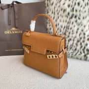 Uubags Delvaux Tempête PM Crispy Calf Leather Bag In Brown 21.5x19.5x8.5cm - 3