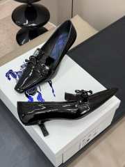 Uubags Burberry square pointed toe high heel shiny leather 5cm in black - 3