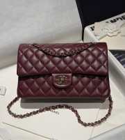 Uubags Chanel classic flap bag lambskin in dark purple with gold hardware 15.5x25.5x6.5cm - 1