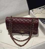 Uubags Chanel classic flap bag lambskin in dark purple with gold hardware 15.5x25.5x6.5cm - 6