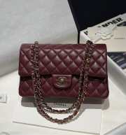 Uubags Chanel classic flap bag lambskin in dark purple with gold hardware 15.5x25.5x6.5cm - 4