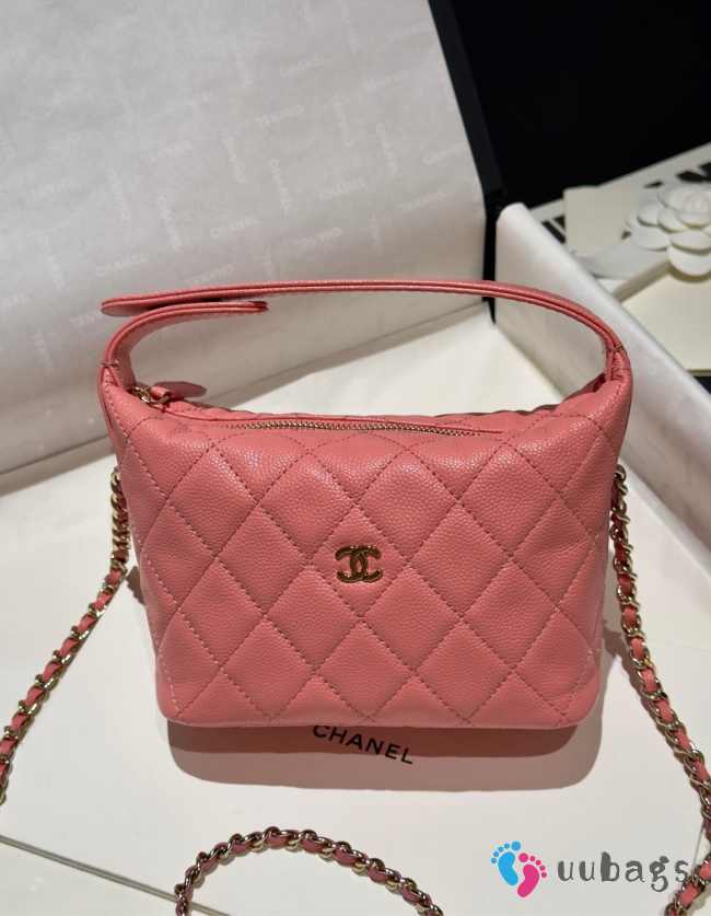 Uubags Chanel Small Hobo Bag In Pink 21.5x19x6cm - 1