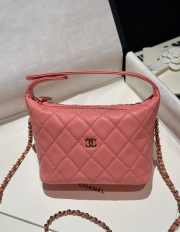 Uubags Chanel Small Hobo Bag In Pink 21.5x19x6cm - 1