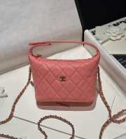 Uubags Chanel Small Hobo Bag In Pink 21.5x19x6cm - 4