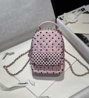 Uubags Chanel mini 24C backpack wool fabric in pink 18x13x9cm - 1