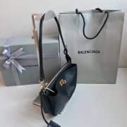 Uubags Balenciaga Rodeo Sling pochette bag in black smooth calfskin, aged-gold hardware 22x4.5x12cm - 4