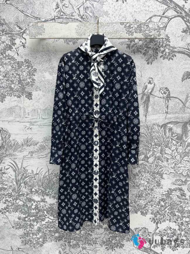 Uubags Louis Vuitton 1AGPVM Silk Dress In Navy blue - 1