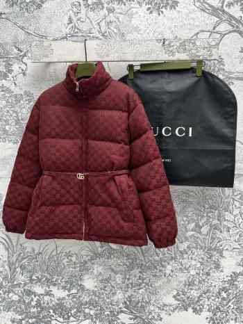 Uubags Gucci GG canvas bomber jacket red and ebony GG canvas