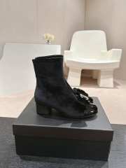 Uubags Chanel Bowtie Double C Buckle Ankle Boots In Black  - 5