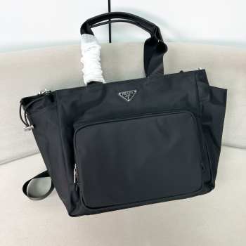 Uubags Prada Re-Nylon baby bag in black 36x31x18cm